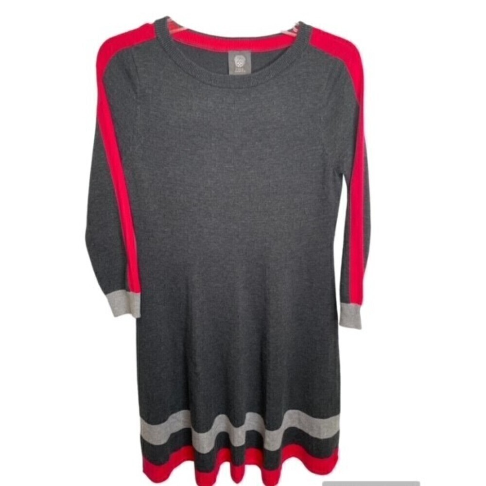 Vince Camuto Soft Knit Sweater Dress Color Block Gray and Pink‎ Size Small